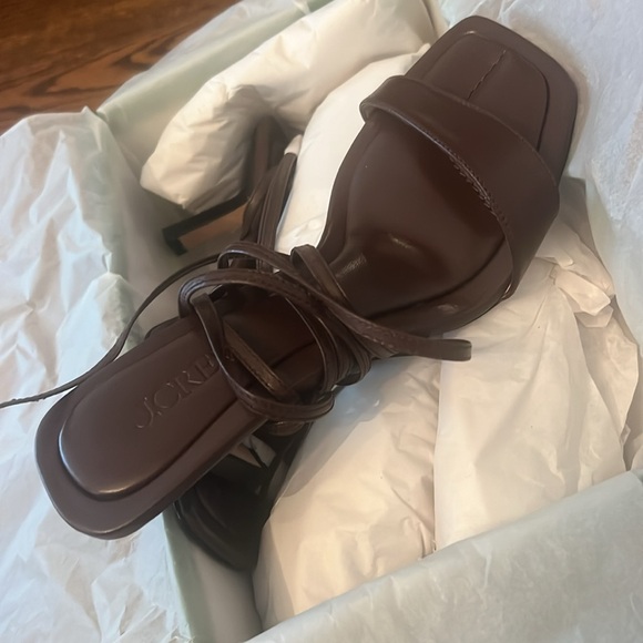 NWT great X-Mas gift!! J.Crew Leni Sandal, chocolate brown, sz 8.5. New in box! - Picture 9 of 10